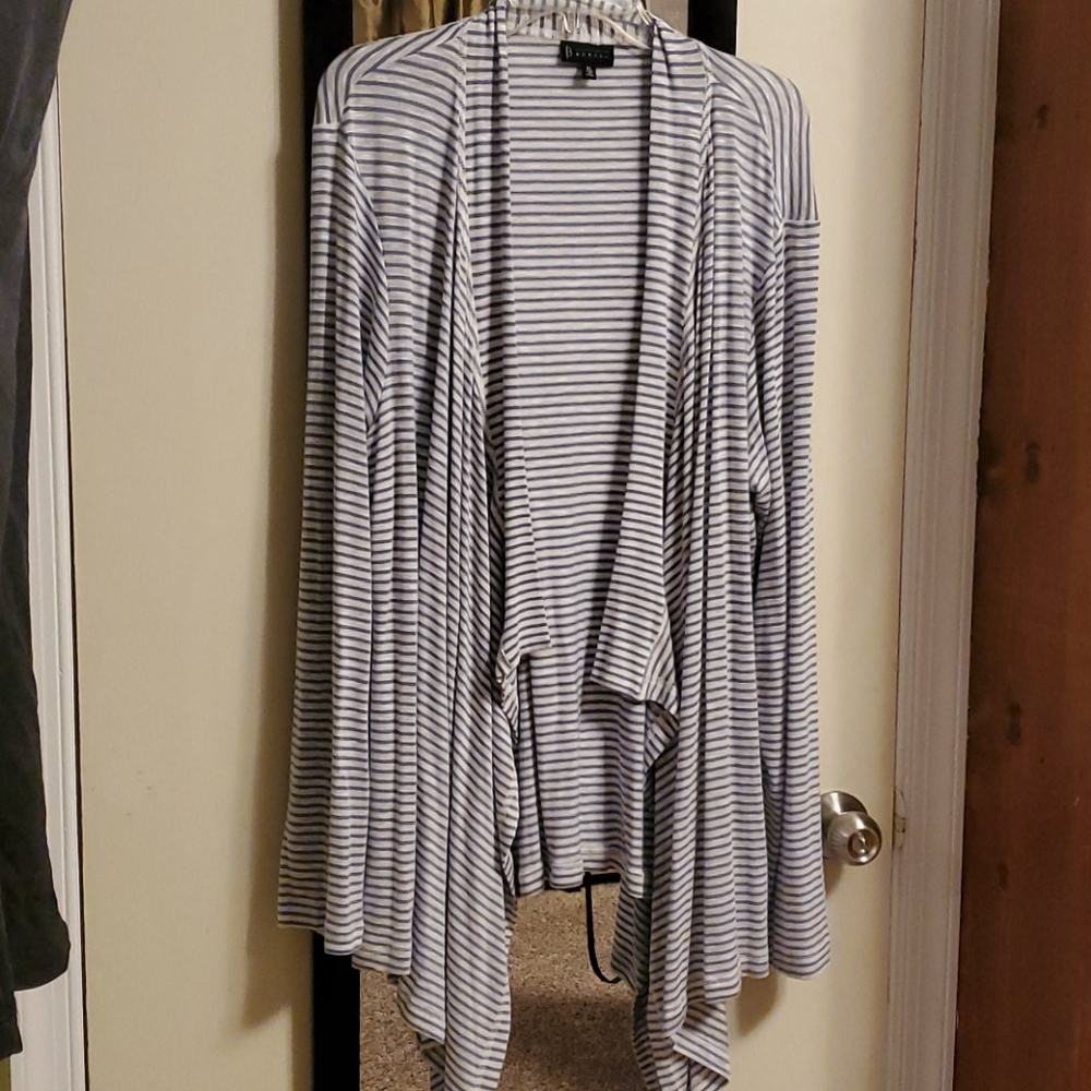 B Collection By Bobeau Stripe Open Cardign XL NWOT